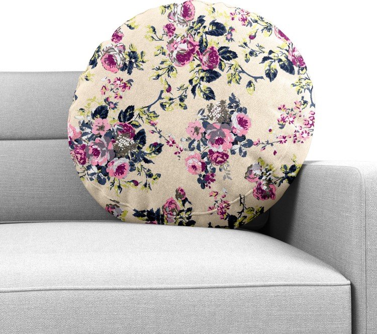 Подушка круглая Cortin «Россыпь розовых цветов»